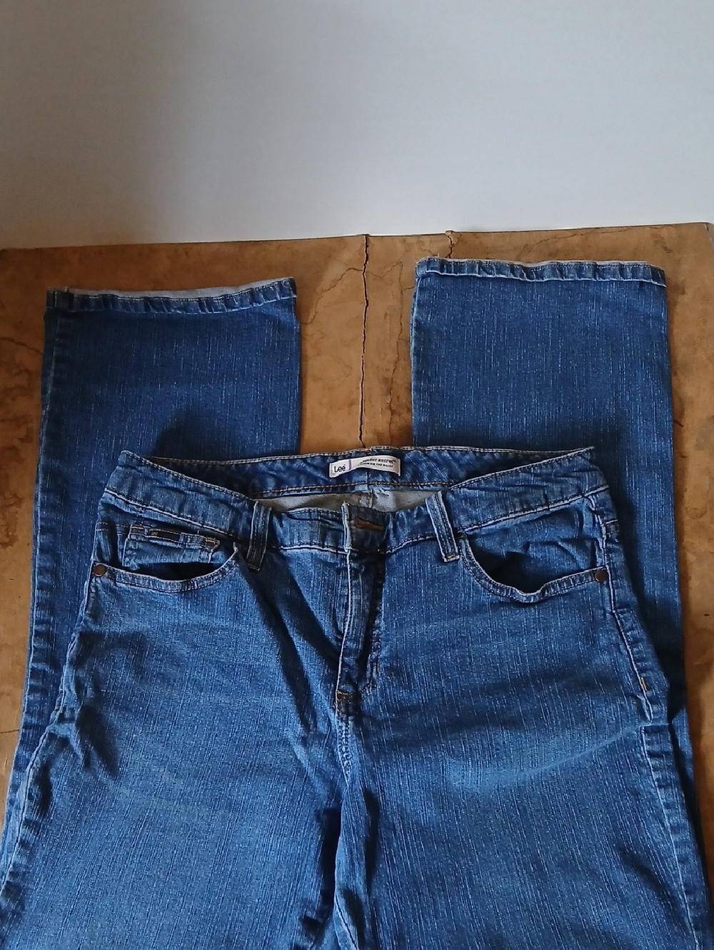 Lee Slender Secret Women's 12 Medium Blue Straight-Leg Jeans